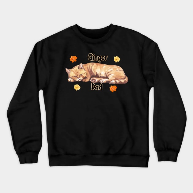 Orange Ginger Cat Dad Crewneck Sweatshirt by SonyaKorobkova